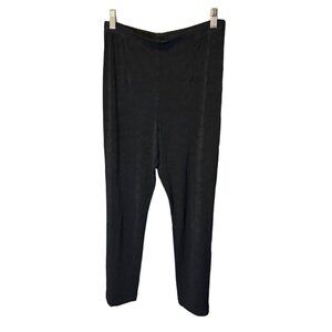 Chicos Travelers Black Pull On Stretch Acetate Pants Sz M